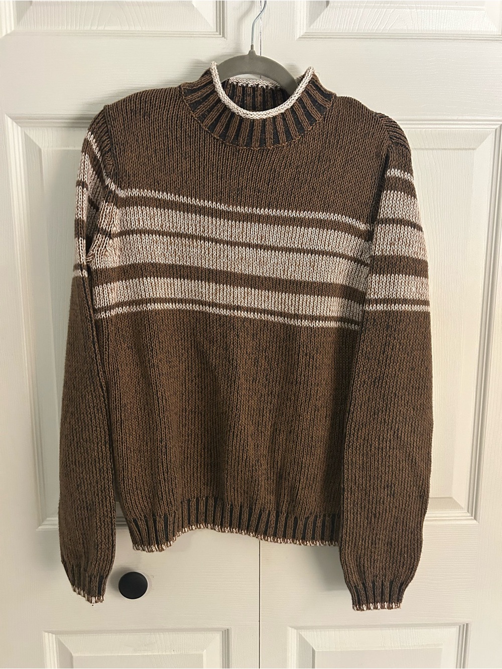Pendleton Men's Brown Striped Crewneck Sweater